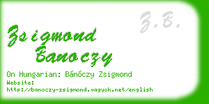 zsigmond banoczy business card