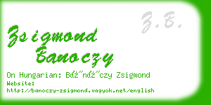 zsigmond banoczy business card